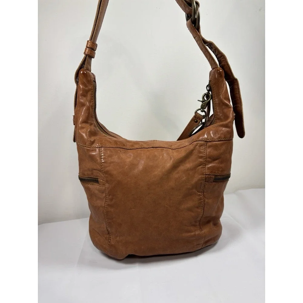 Frye & Co. Jolie Washed Leather Hobo Bag Boho Retro Cottagecore Prairie Country